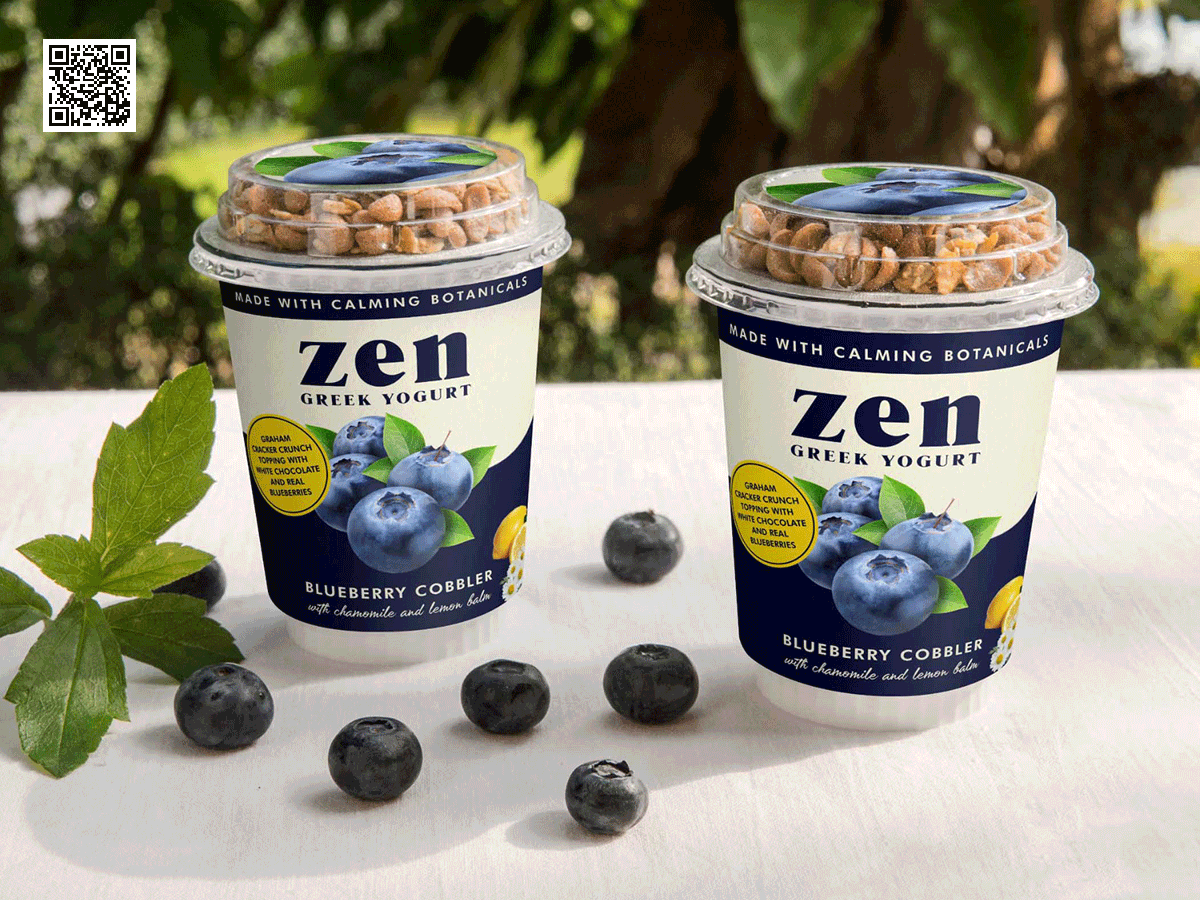 IFF “Zen” yogurt product package and AR model